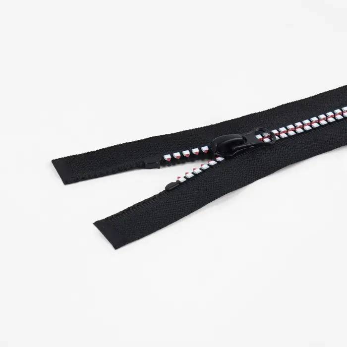 Молния «Трактор», №5, разъёмная, замок автомат, 80 см, чёрная, белая, красная Молния «Трактор», №5, разъёмная, замок автомат, 80 см, чёрная, белая, красная