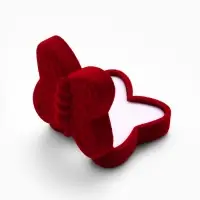 Футляр под серьги, кольцо &laquo;Бабочка&raquo;, бархатный, 5&times;5.5 см, красный