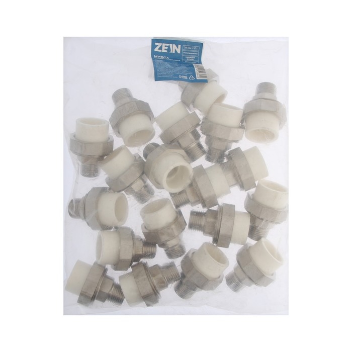 Муфта комбинированная ZEIN, полипропиленовая, американка, наружная резьба, d=25 мм х 1/2 Муфта комбинированная ZEIN, полипропиленовая, американка, наружная резьба, d=25 мм х 1/2"