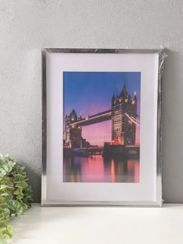 Фоторамка для фото 30х40 см, с паспарту 21х30 см, Lumo, серебро