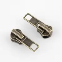 Бегунок автоматический для металлической молнии, №5, 10 шт., цвет антик