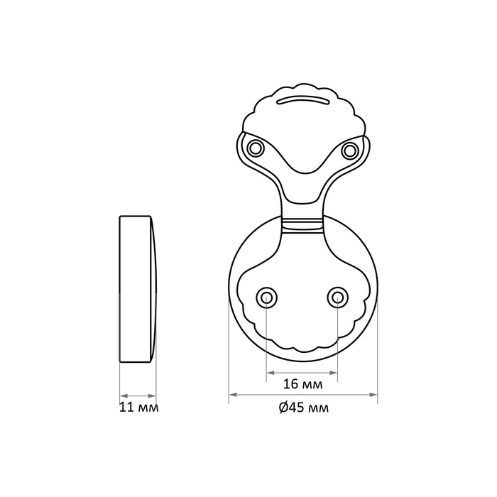 Ручка-кнопка CAPPIO RK133, мебельная, цвет графит, 8 шт.