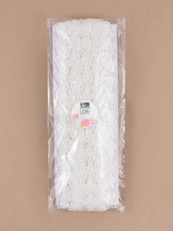 Кружево гипюровое, 15 мм, 14&plusmn;1 м, белое