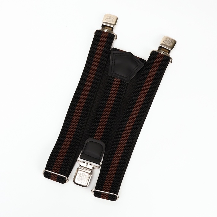 Подтяжки взрослые, ширина 3,8 см, цвет чёрный/коричневый Подтяжки взрослые, ширина 3,8 см, цвет чёрный/коричневый