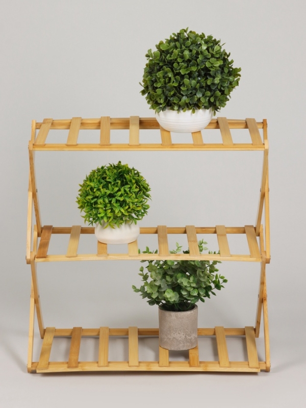 Подставка для цветов Greengo, 3 полки, 50 × 25 × 46 см, напольная, бамбук Подставка для цветов Greengo, 3 полки, 50 × 25 × 46 см, напольная, бамбук
