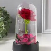Фигурка световая колба RISALUX &laquo;Красная роза&raquo;, LED-ночник, 3&times;AG10, 8.5&times;8.5&times;15.5 см