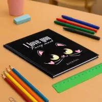 Дневник школьный для 1-11 классов, &laquo;Кот с сердечками&raquo;, твёрдая обложка 7БЦ, глянцевая ламинация, 40 листов
