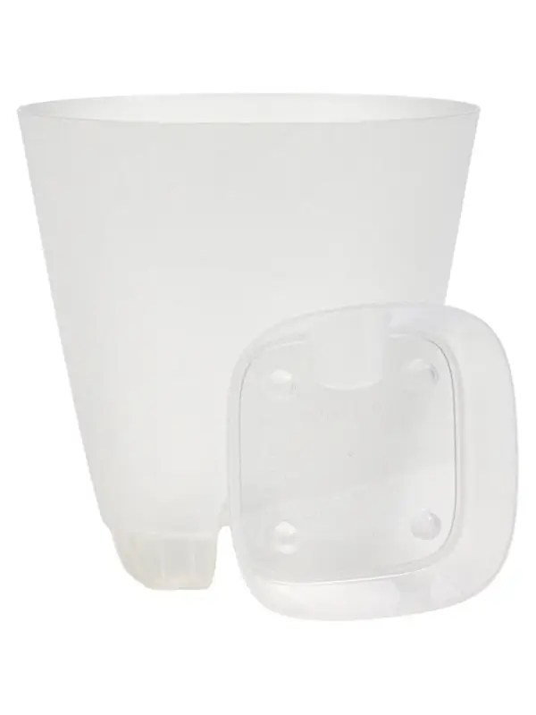 Кашпо с прикорневым поливом 2 л  D-14,5см, H-15см прозрачный  Кашпо с прикорневым поливом 2 л  D-14,5см, H-15см прозрачный "Гранд"