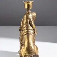 Подсвечник на 1 свечу &laquo;Спаниель&raquo;, полистоун, золото, 14.5&times;9&times;24 см