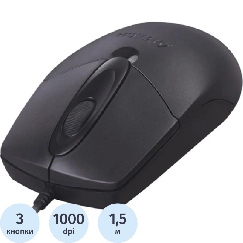 Мышь компьютерная A4Tech OP-720 черн, опт (1200dpi) USB (2but)