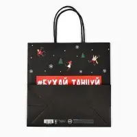 Пакет подарочный новогодний «Бухайтанцуй», 22 х 22 х 11 см