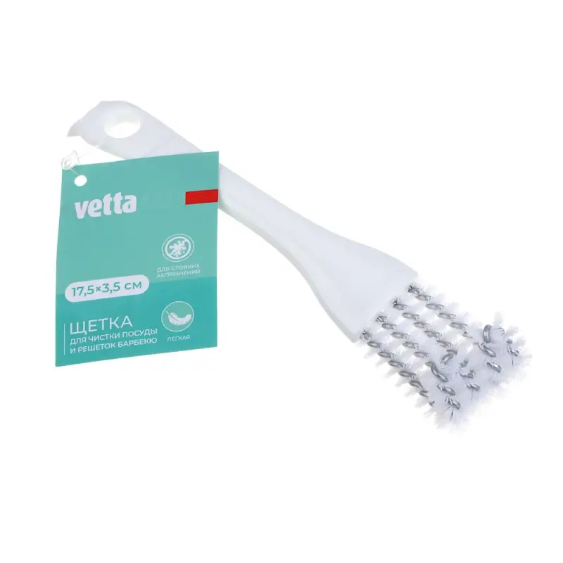 VETTA Щетка для чистки посуды и решеток барбекю 17,5х3,5см, пластик, металл