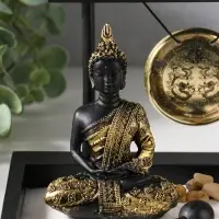 Сад Дзен "Будда у гонга" песок+камни+аромапалочки+свеча 16х22х19 см