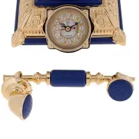 Часы-светильник "Ретро телефон", синий, с будильником, 28.5 х 18 х 18 см