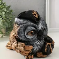 Копилка "Сова в треуголке" 18х17 см, бронза с серебром Копилка "Сова в треуголке" 18х17 см, бронза с серебром