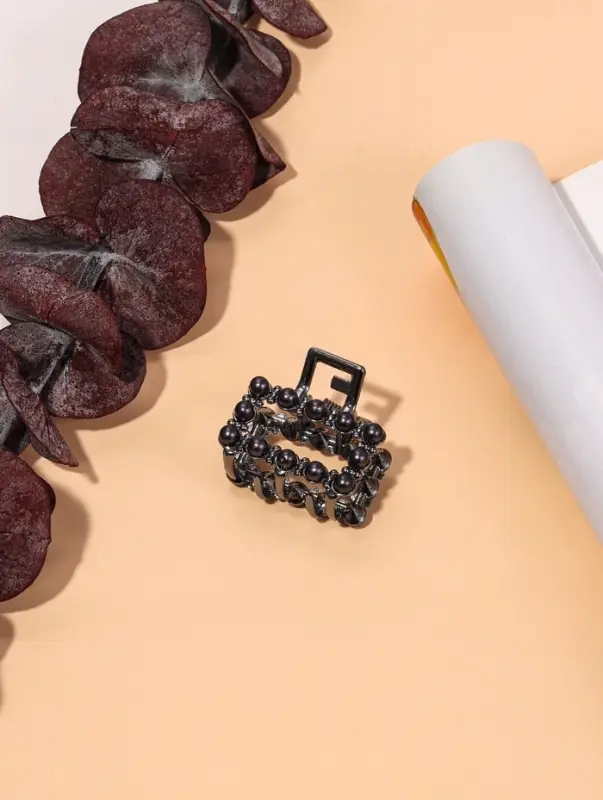 Крабик для волос &laquo;Айлин&raquo;, прямой, 2.5 см, тёмное серебристый