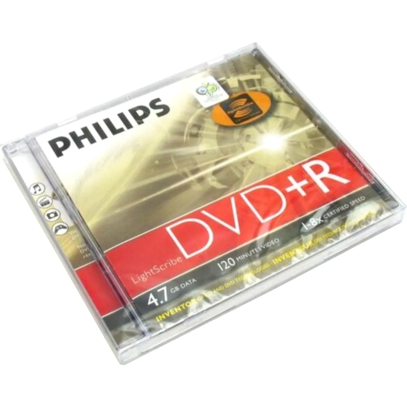 Носители информации DVD+R Philips (DR4S6S01F/97)4.7 Gb, 16x, Slim Case 1шт