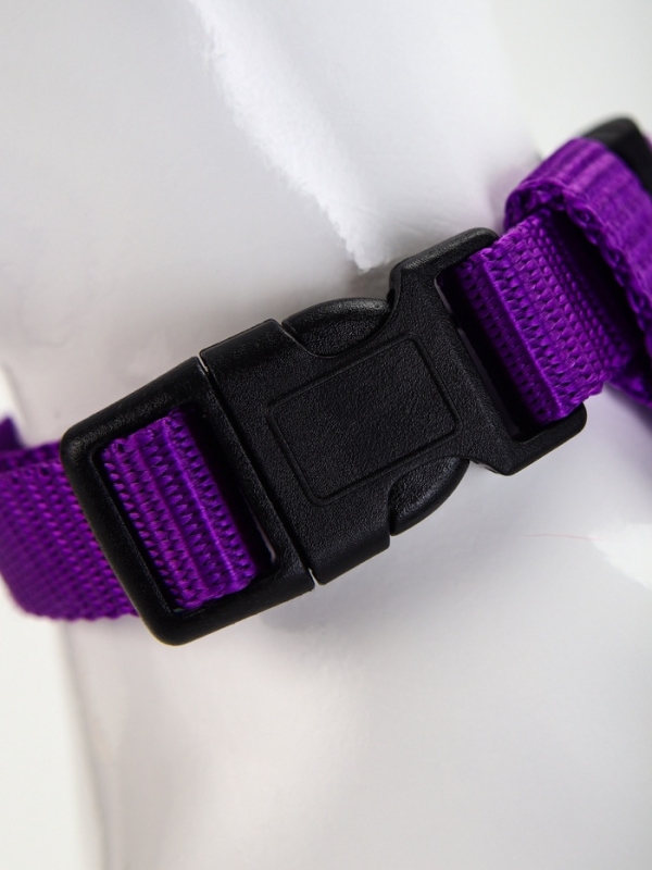 Комплект для кошек, ширина 1,5 см, ОШ 16,5-27 см, ОГ 21-35 см, поводок 120 см, фиолетовый