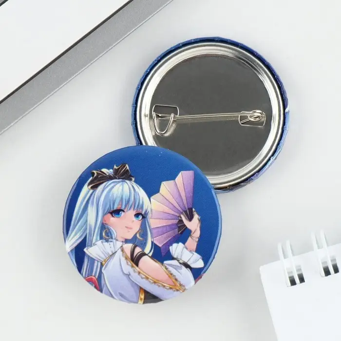 Значок закатной аниме «Девушка с веером», d = 3,8 см Значок закатной аниме «Девушка с веером», d = 3,8 см