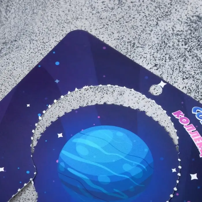 Брошь деревянная «Космос» Нептун, синяя