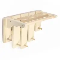 Полка-вешалка для бани и сауны, 55&times;27&times;39 см, деревянная, 5 крючков