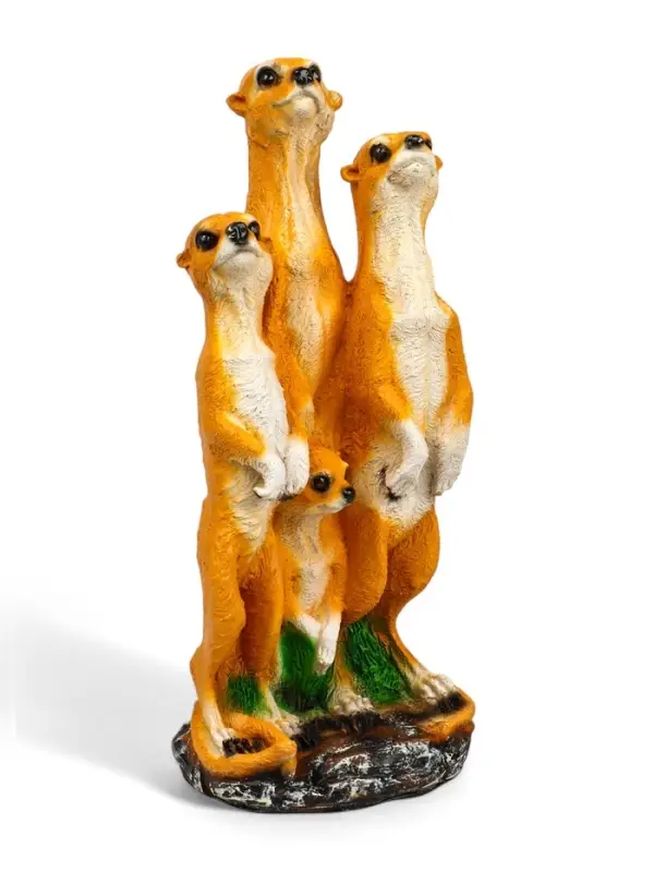 Садовая фигура из полистоуна &laquo;Сурикаты четвёрка&raquo;, 46&times;17&times;20 см