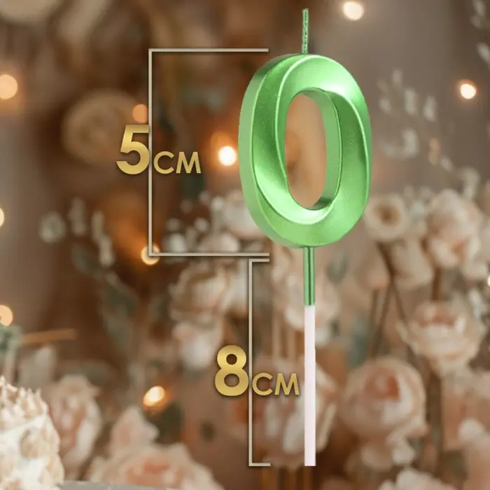 Свеча в торт на шпажке «Цифра 0», зеленая, 5 см Свеча в торт на шпажке «Цифра 0», зеленая, 5 см