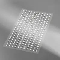 Стразы самоклеящиеся, d = 4 мм, 220 шт на листе на листе, цвет серебряный