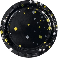 Набор тарелок Конфетти Party черная 17см 6шт/уп,1502-5497