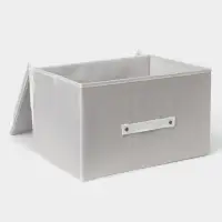 Короб стеллажный для хранения с крышкой LaDо́m, 40&times;30&times;25 см, серый