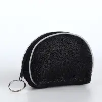 Кошелёк-монетница на молнии, 11.5&times;3.5&times;9 см, чёрный