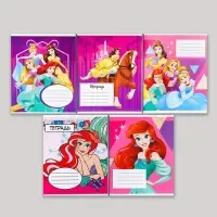 Тетрадь в клетку 12 листов, 5 видов МИКС, обложка мелованный картон, «Принцессы» Тетрадь в клетку 12 листов, 5 видов МИКС, обложка мелованный картон, «Принцессы»