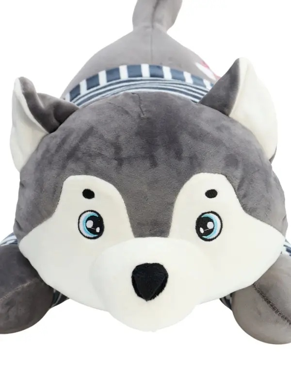 Мягкая игрушка &laquo;Хаски&raquo;, с пледом, 60 см, цвет серый