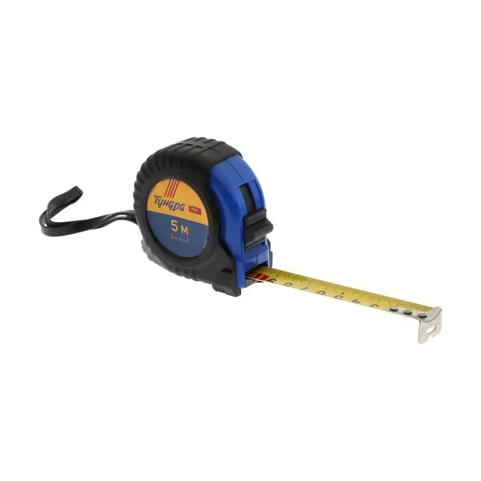 Рулетка ТУНДРА ВДОМ, обрезиненный корпус, 5 м &times; 19 мм