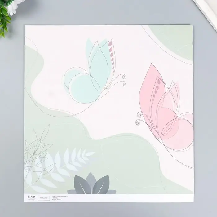 Бумага для скрапбукинга двусторонняя "Нежность весны" плотность 180 гр 30,5х32 см