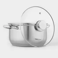 Кастрюля Катунь &laquo;Диана&raquo;, 6 л, d=24 см, с крышкой, капсульное дно, индукция, нержавеющая сталь, AISI - 201, хромированная