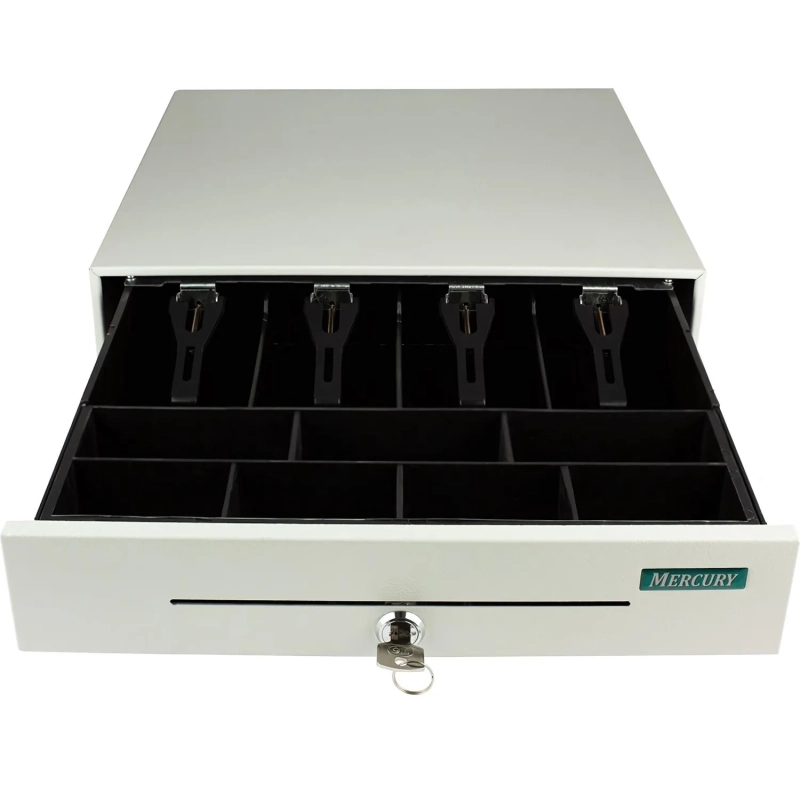 Денежный ящик денежный механический Меркурий-100.1(без подключ.к ККМ),белый