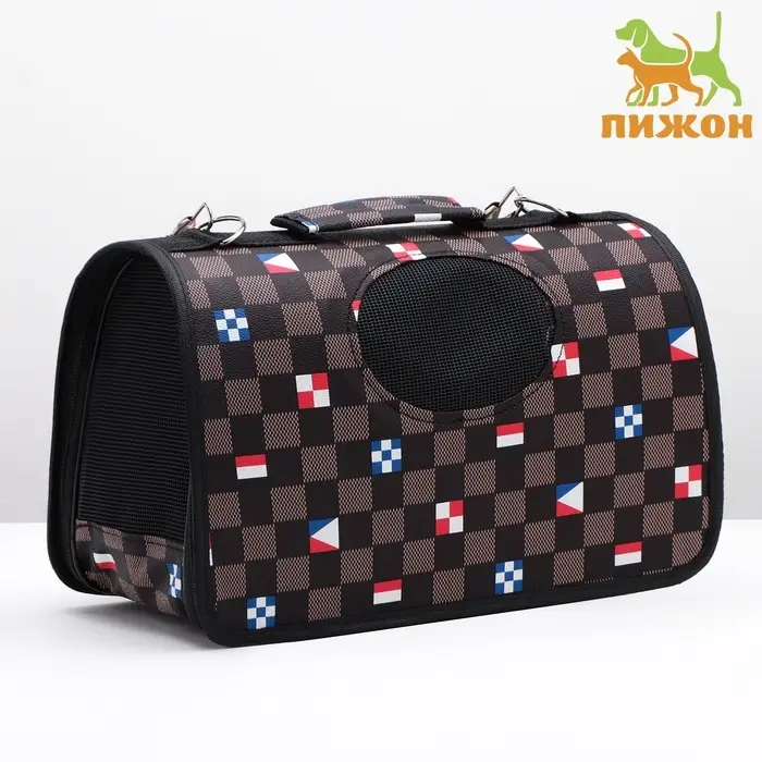 Сумка - переноска &laquo;Виши&raquo;, размер S, 37&times;20&times;24 см, каркасная, коричневая