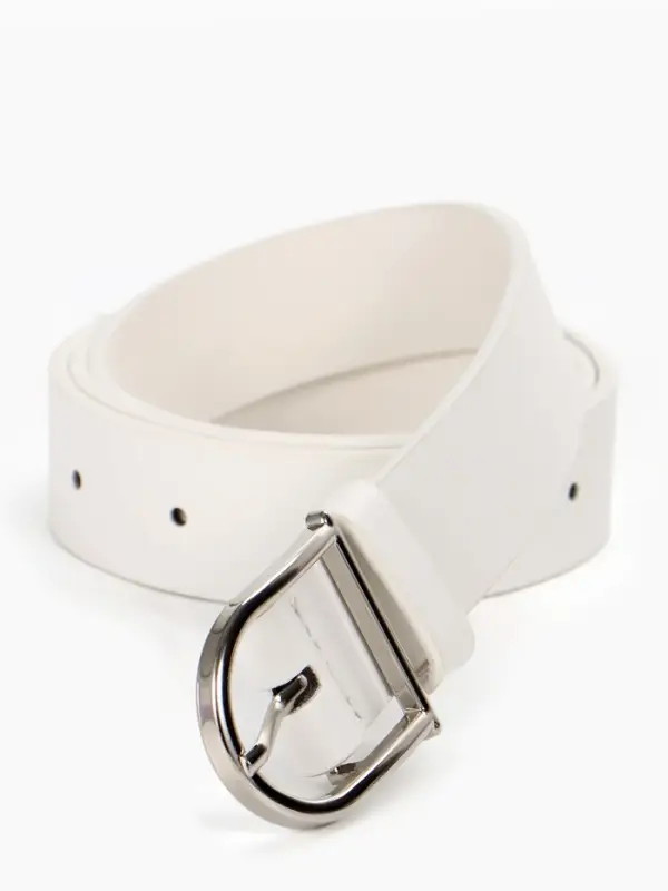 Ремень женский, 1 прокол, металл пряжка, 2.8&times;105 см, белый