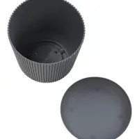 Горшок цветочный с поддоном, 12&times;11.5 см, пластиковый, серый