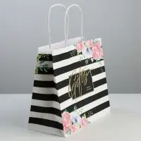 Пакет подарочный крафтовый, упаковка, &laquo;Gifts&raquo;, 25&times;22&times;12 см