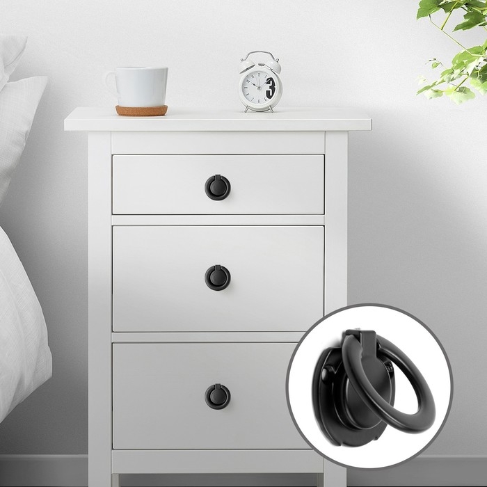 Ручка-кнопка CAPPIO RK132, мебельная, цвет черный, 8 шт. Ручка-кнопка CAPPIO RK132, мебельная, цвет черный, 8 шт.