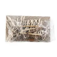 Топпер для торта Happy Birthday, деревянный, 92х60