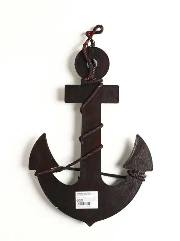 Якорь интерьерный с веревкой Якорь интерьерный с веревкой "Парусник" красно-коричневый 33х23х2 см