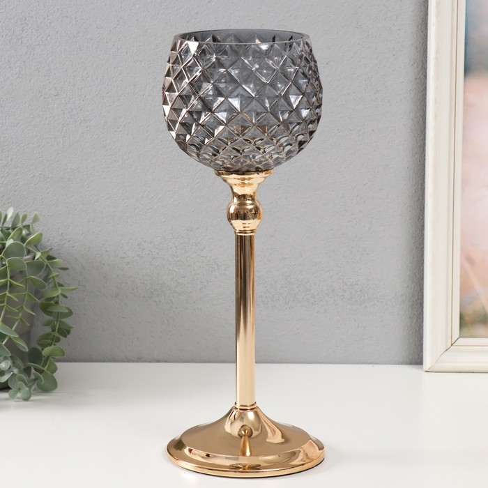 Подсвечник металл Подсвечник металл "Мерула" d=5,5см 13х13х35 см