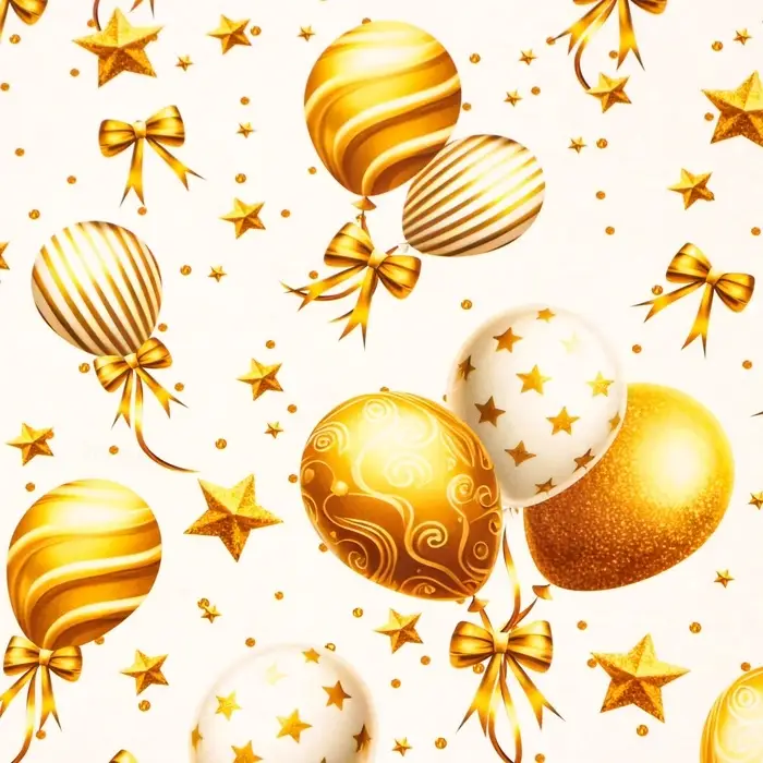 Бумага упаковочная глянцевая двусторонняя "Золотые шары", 100 х 69 см