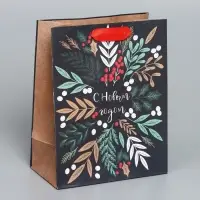 Пакет крафтовый вертикальный «С новым счастьем», MS 18 х 23 х 10 см Пакет крафтовый вертикальный «С новым счастьем», MS 18 х 23 х 10 см