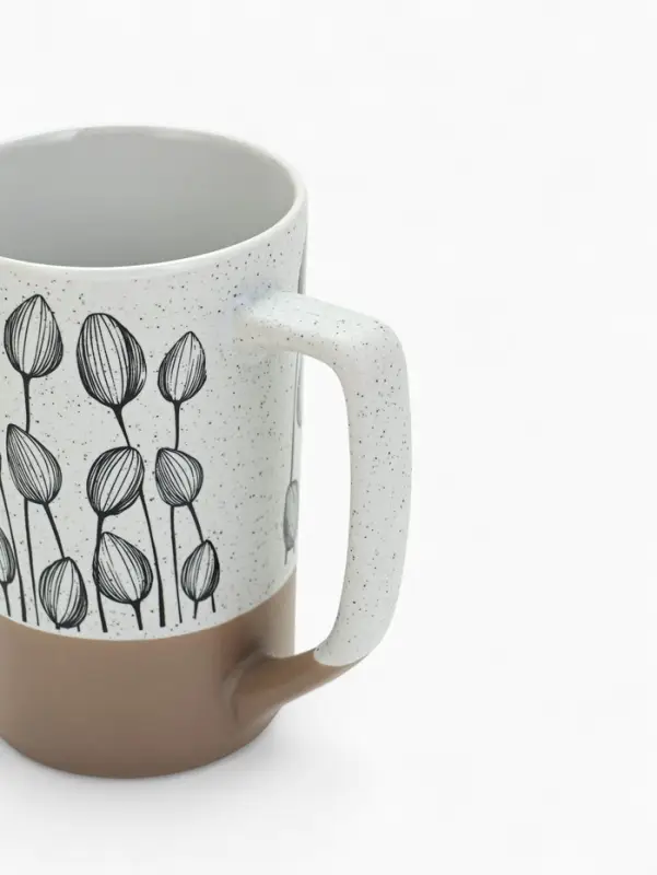Кружка чайная керамическая &laquo;Цветы&raquo;, 500 мл, ручная работа