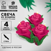 Свеча из вощины своими руками &laquo;Прекрасные розы&raquo;, набор для творчества
