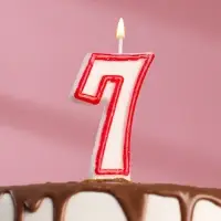 Свеча для торта «Цифра 7», 7 см, МИКС